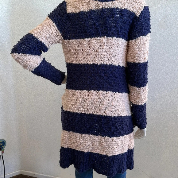 Free People XS navy combo front button cardigan - Picture 6 of 12